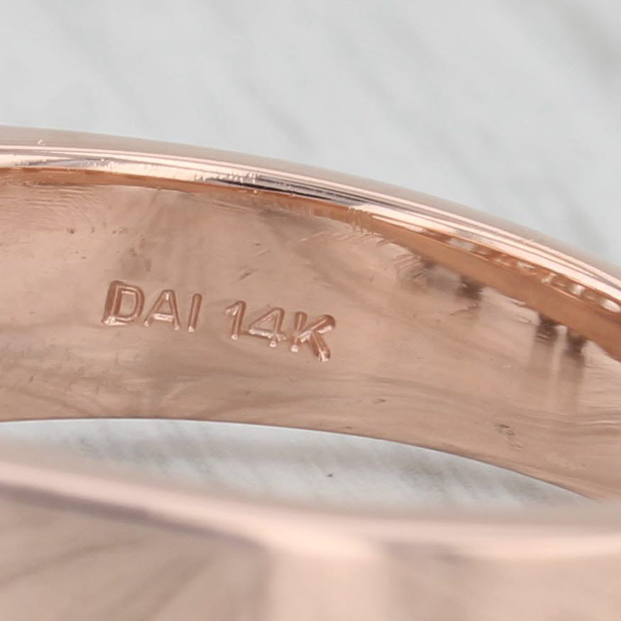 0.17ct Round Solitaire Diamond Ring 14k Rose Gold Size 11.5 Men's