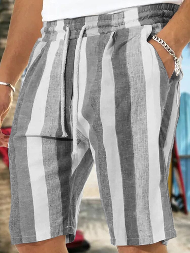 Stripe Drawstring Lightwaight Beach Shorts