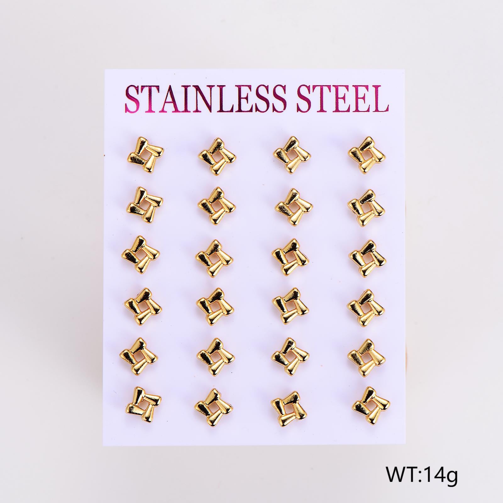 Aml Stainless Steel Musical Note Flower Earrings Niche Simple Irregular Earrings Small Female