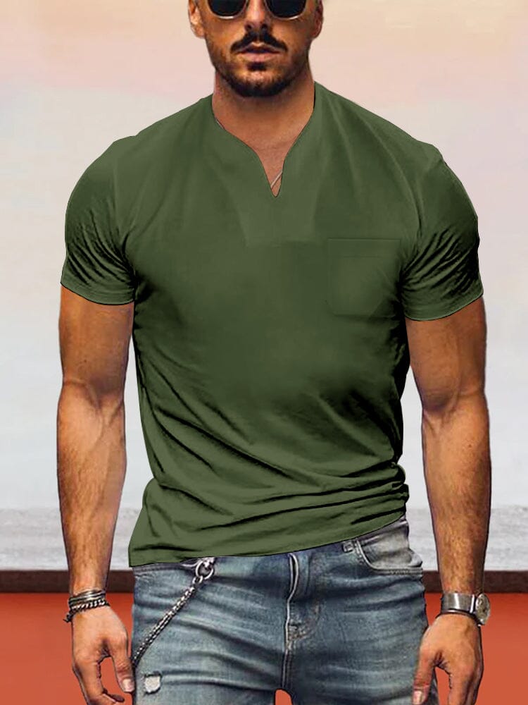 Loose Fit V-neck Short Sleeves T-shirt