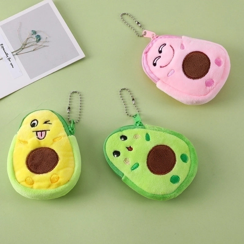 Kid's Cartoon Fruit Plush Zipper Kids Wallets