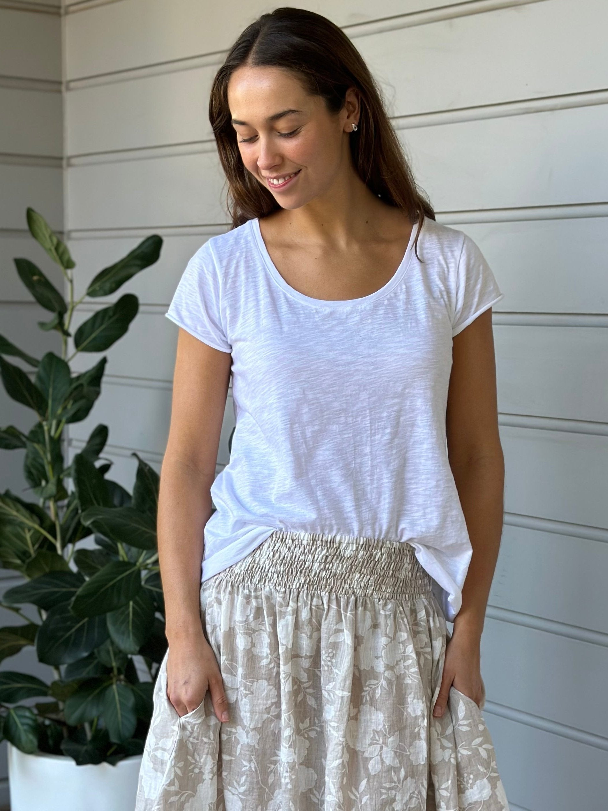charlie tee -white cotton