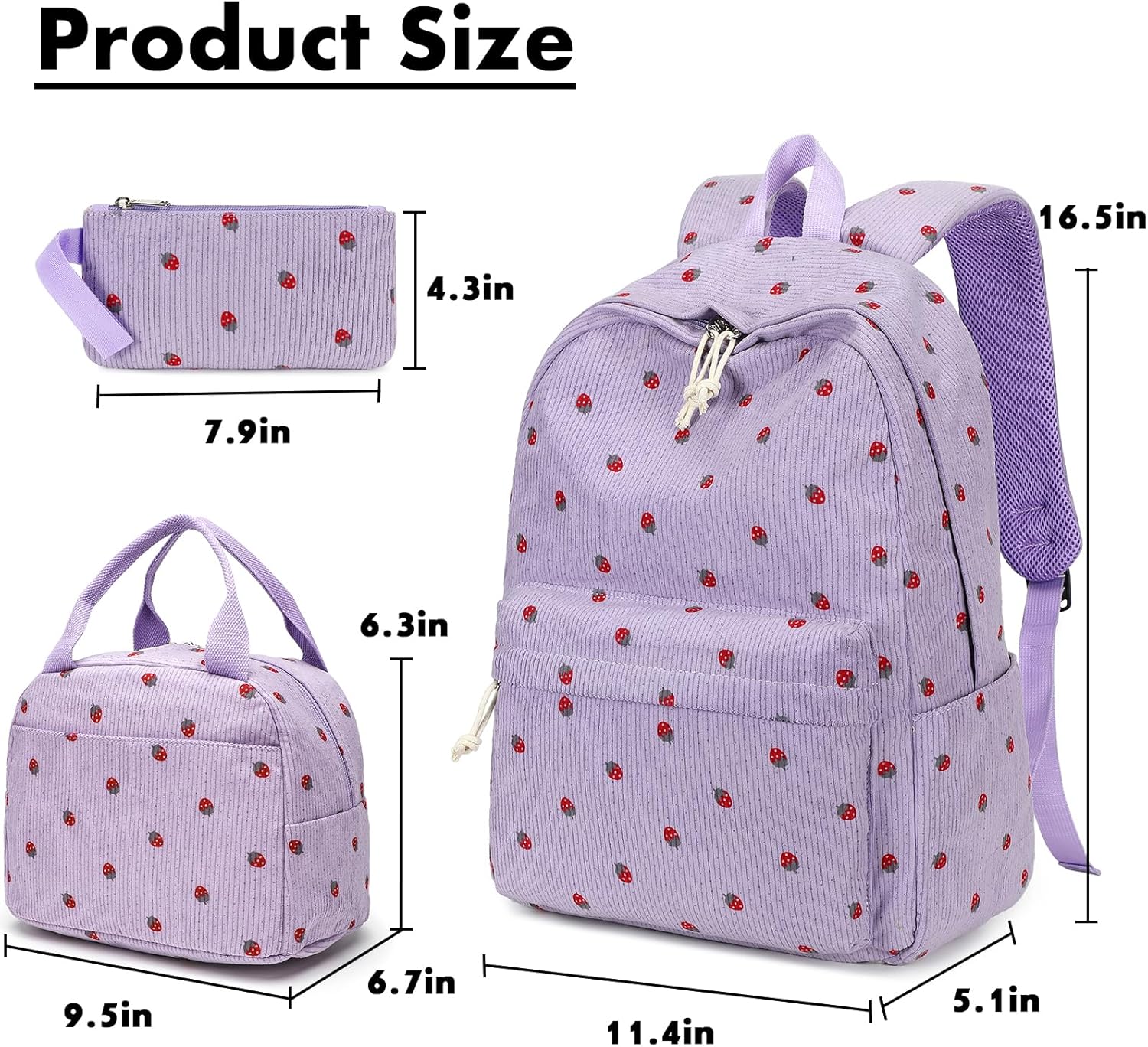 Bluboon School Backpack Teens Girls Boys Kids School Book Bags with Lunch Box Pencil Bag