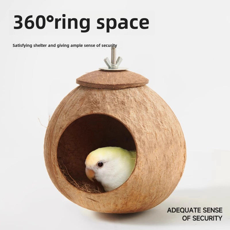 Bird's Nest Parrot Coconut Shell Nest Bed Large Size Bird's Nest Tiger Skin Peony Xuan Feng Pearl Bird Cage Special Warm Straw Woven Toy