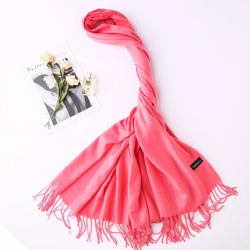 Solid Color 250g Cashmere Wool Scarf Short Thorn Lint Cashmere Warm Men's And Women's Autumn And Winter Shawls