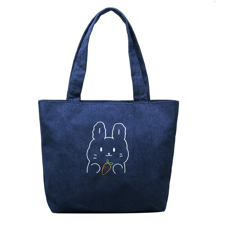 Women's Large Nylon Cartoon Bear Cute Square Open Shoulder Bag