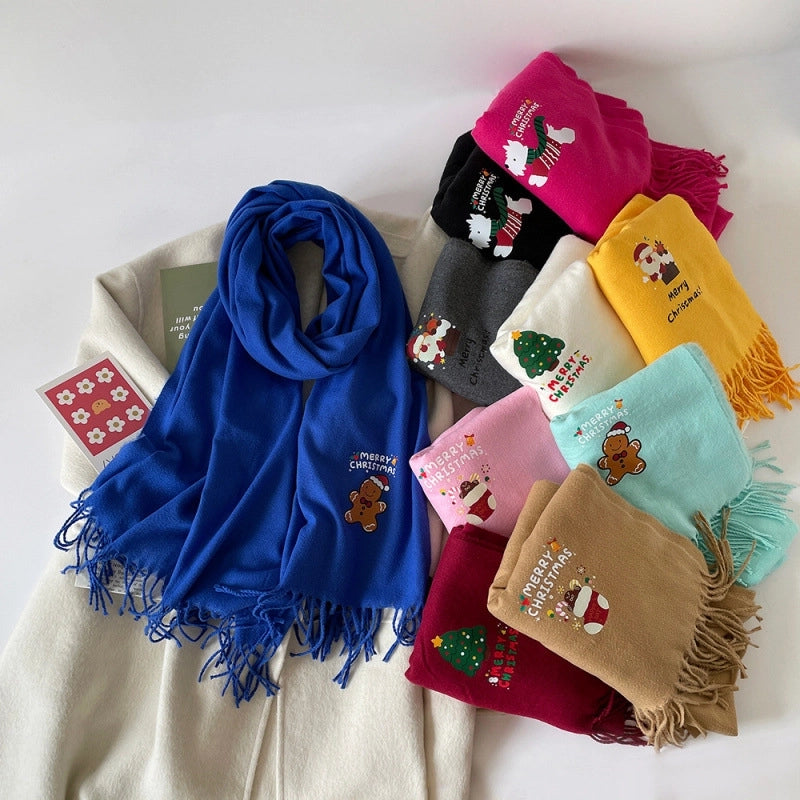 Women's Streetwear Santa Claus Polyester Scarf