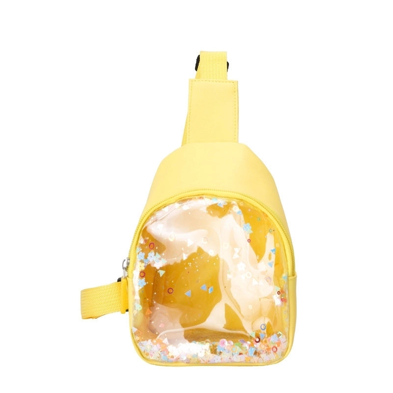 Pvc Candy Color Plastic Transparent Children's Chest Bag Crossbody Small Bag Shoulder Bag