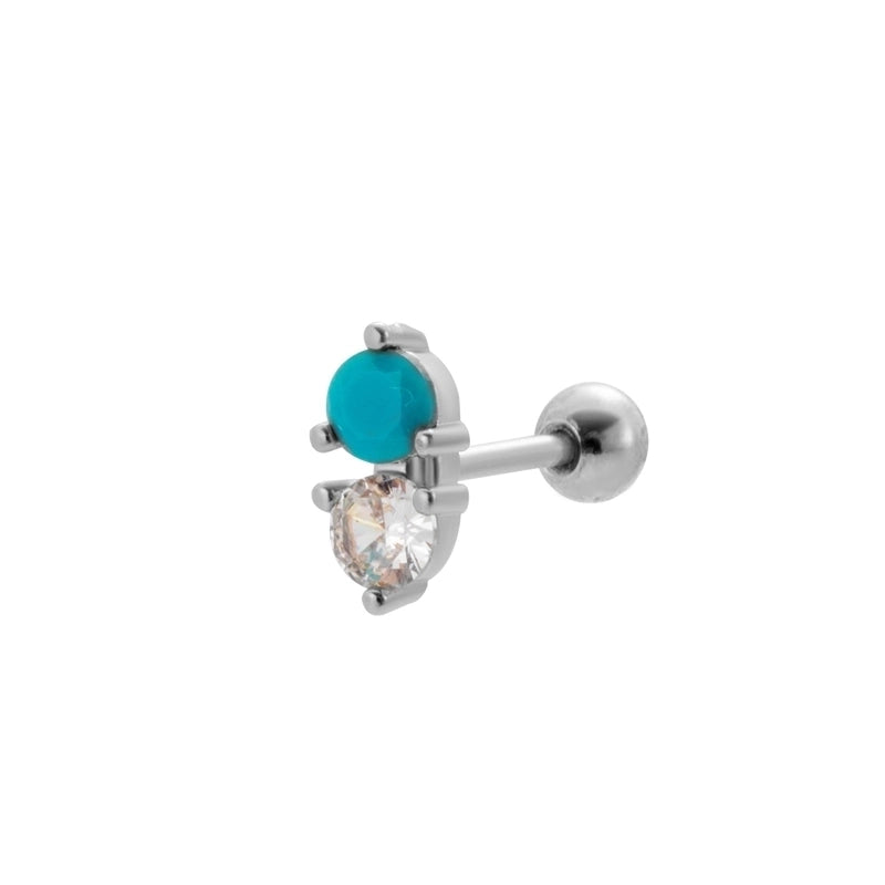 1 Piece Ear Cartilage Rings & Studs Sweet Heart Shape Flower 316L Stainless Steel  Copper Plating Inlay Zircon