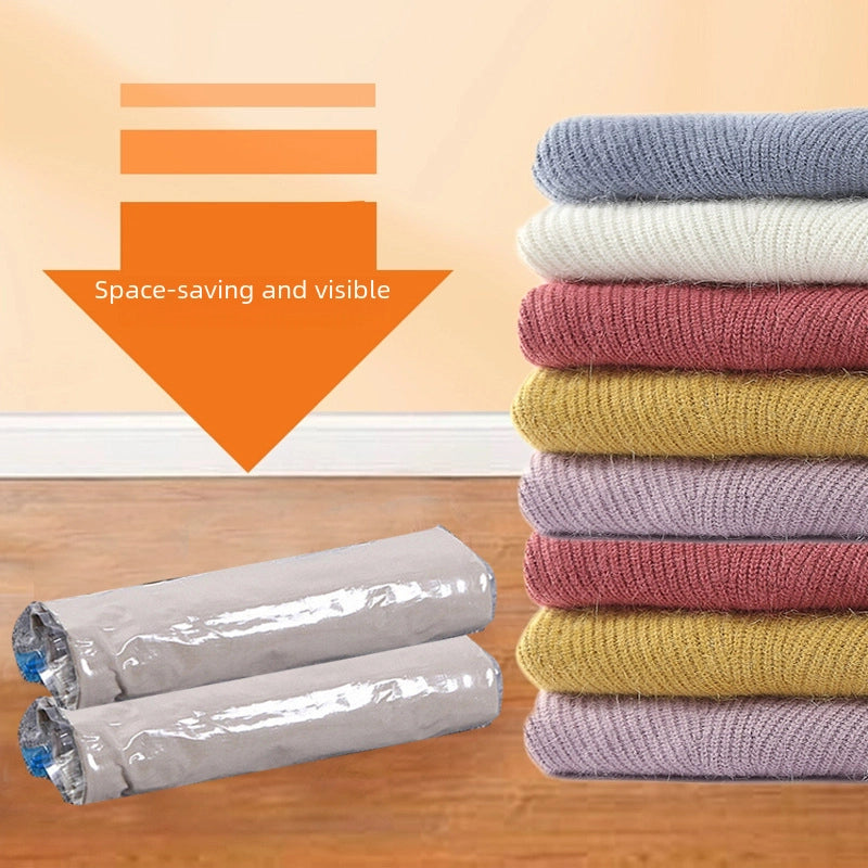 Travel Hand-rolled Vacuum Compression Bag Clothing Storage Bag Printed Portable Finishing Bag