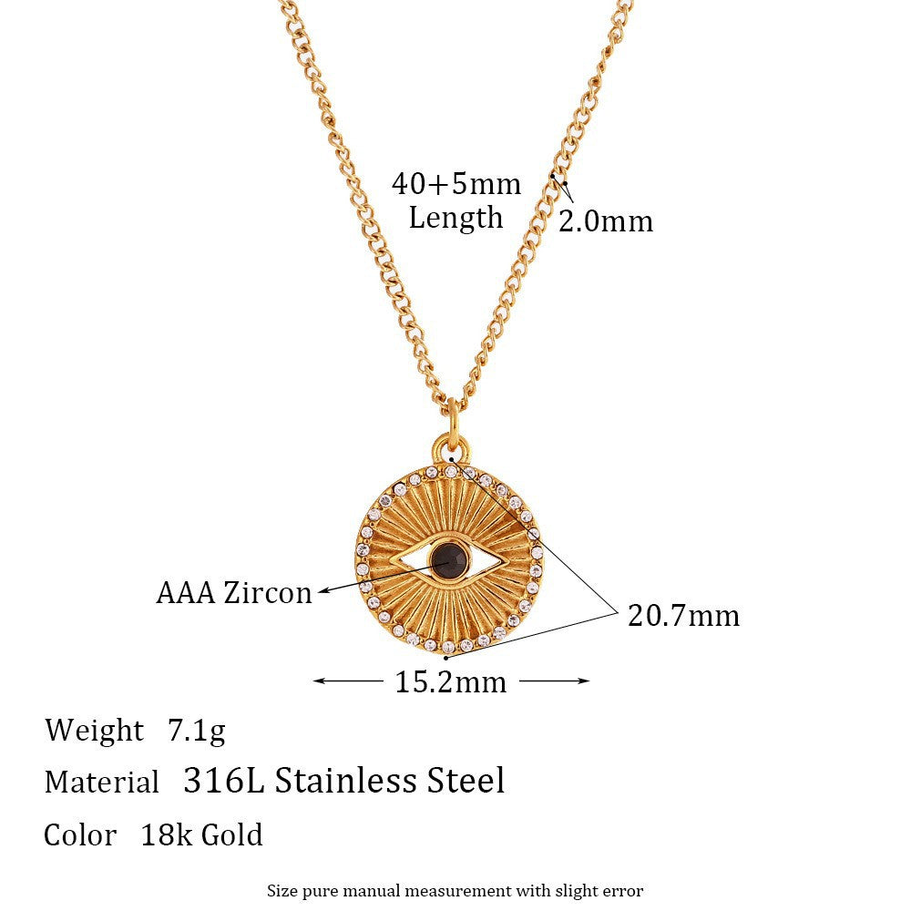 Fashion Quadrilateral Geometric Stainless Steel 18K Gold Plated Necklaces