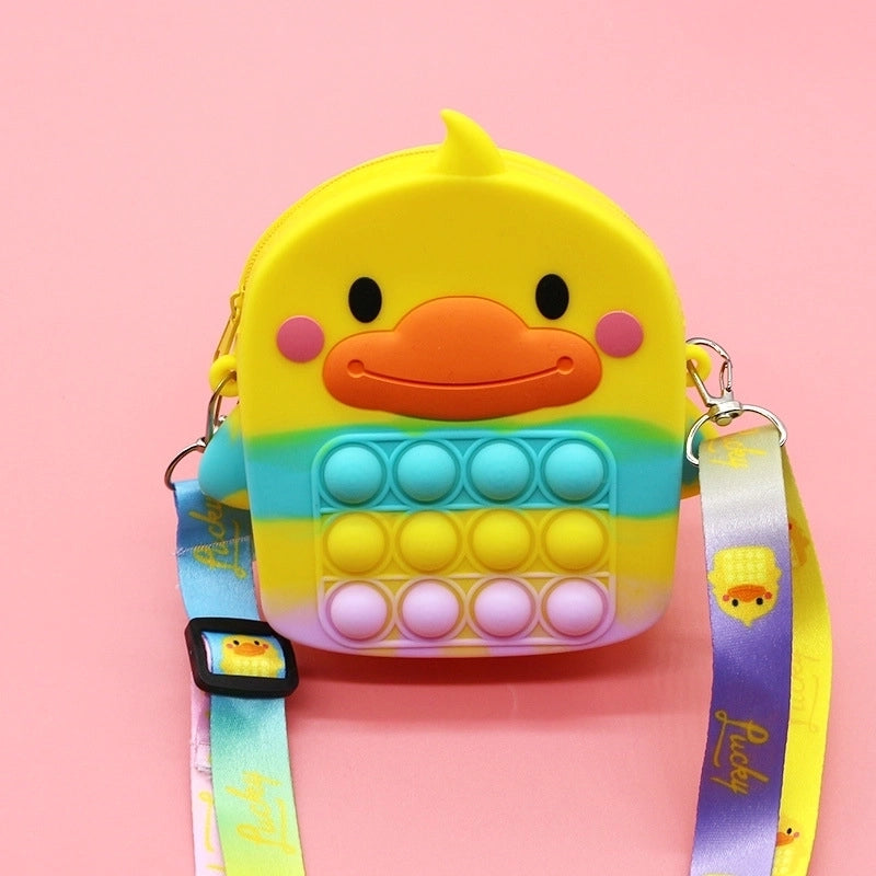 Kid's Medium Silica Gel Fruit Cute Profiled Zipper Crossbody Bag