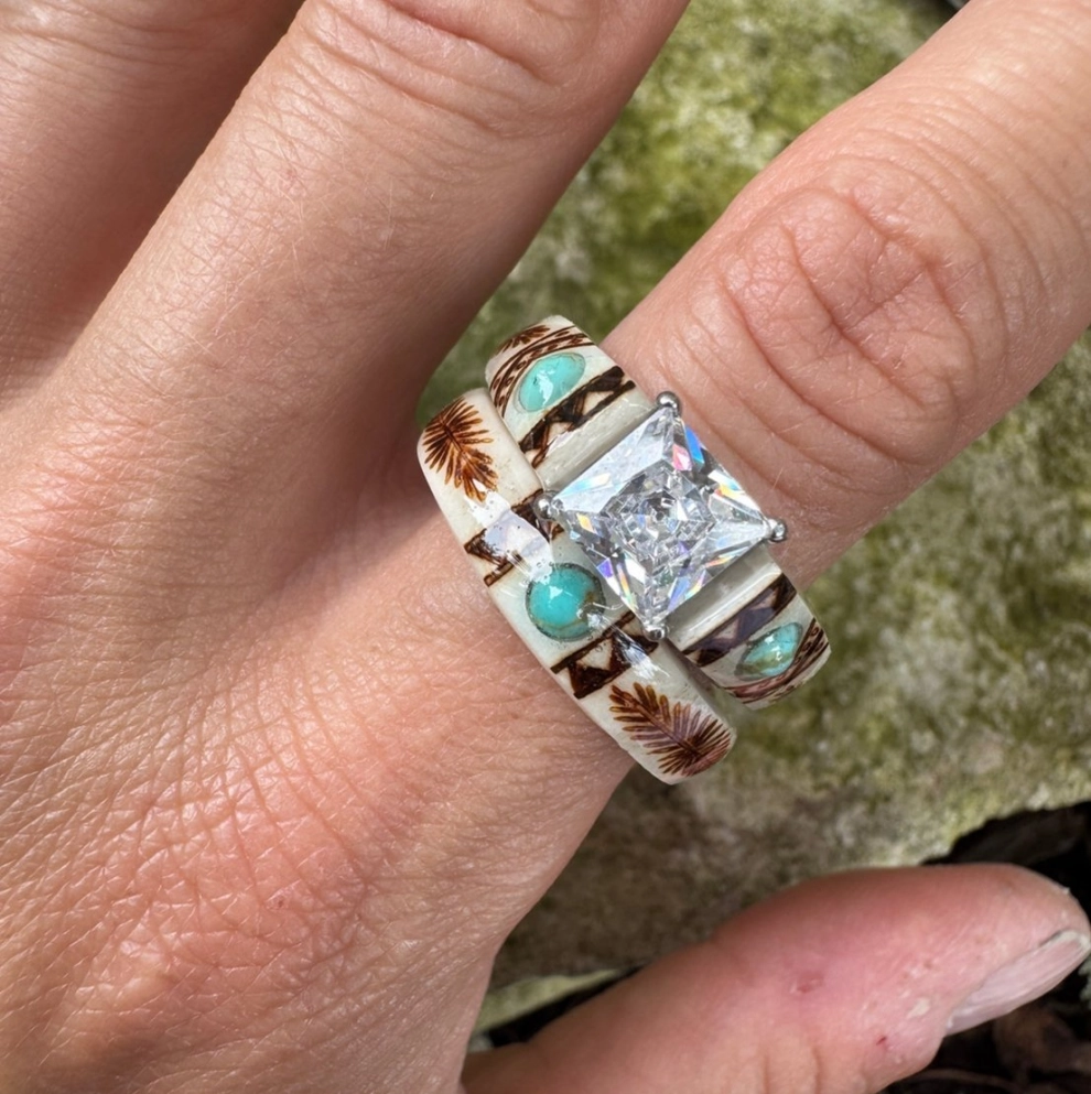 💍Hand Carved Antler Ring 🌏Made From Natural Shed Antlers