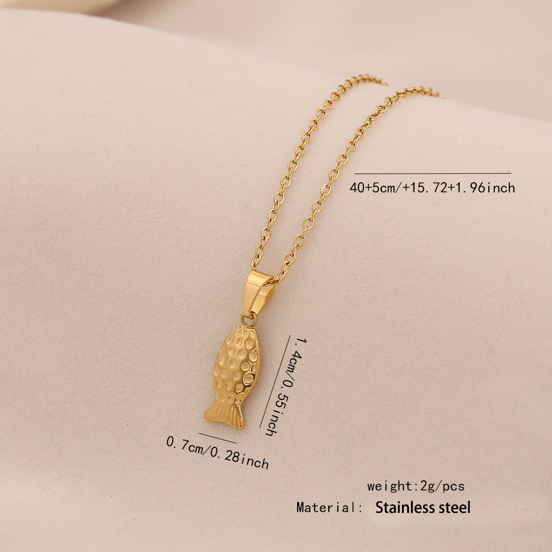 Personalized Fish Stainless Steel Pendant Niche Clavicle Chain N1515