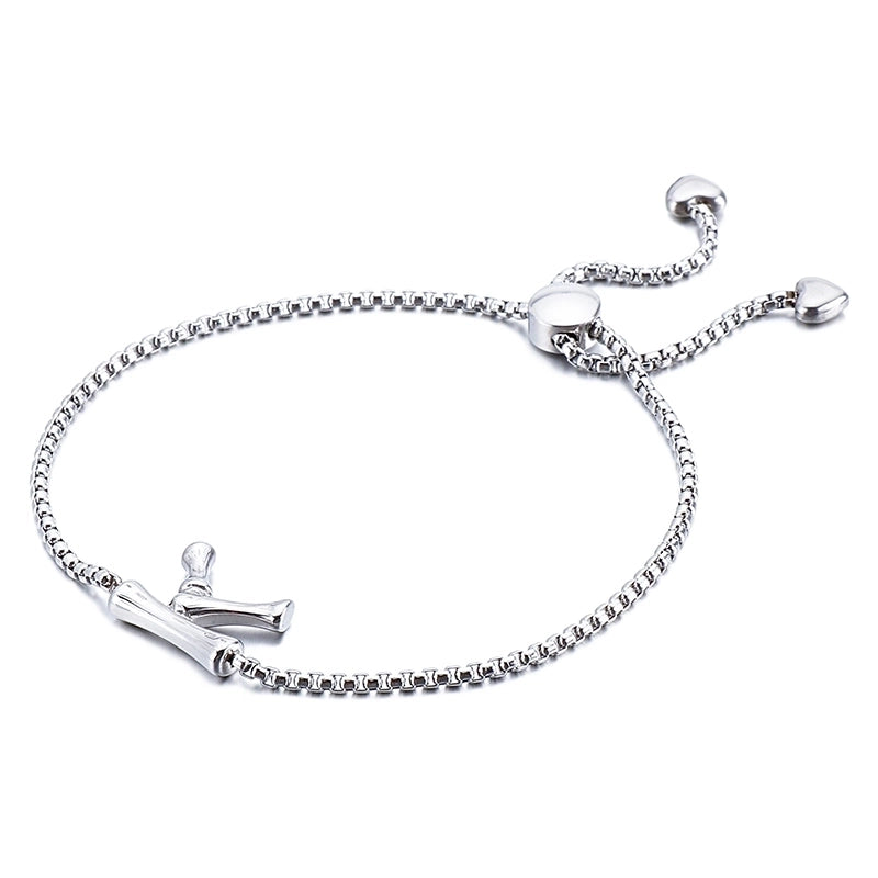 Casual Minimalist Letter Heart Shape Stainless Steel 18K Gold Plated Bracelets In Bulk