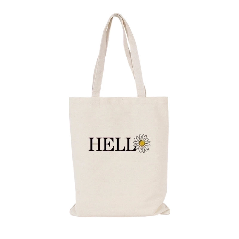 Women's Streetwear Flower Canvas Shopping Bags