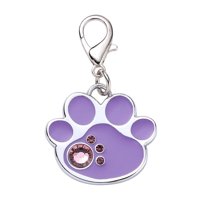 Modern Style Alloy Paw Print Pet Accessories Nameplate
