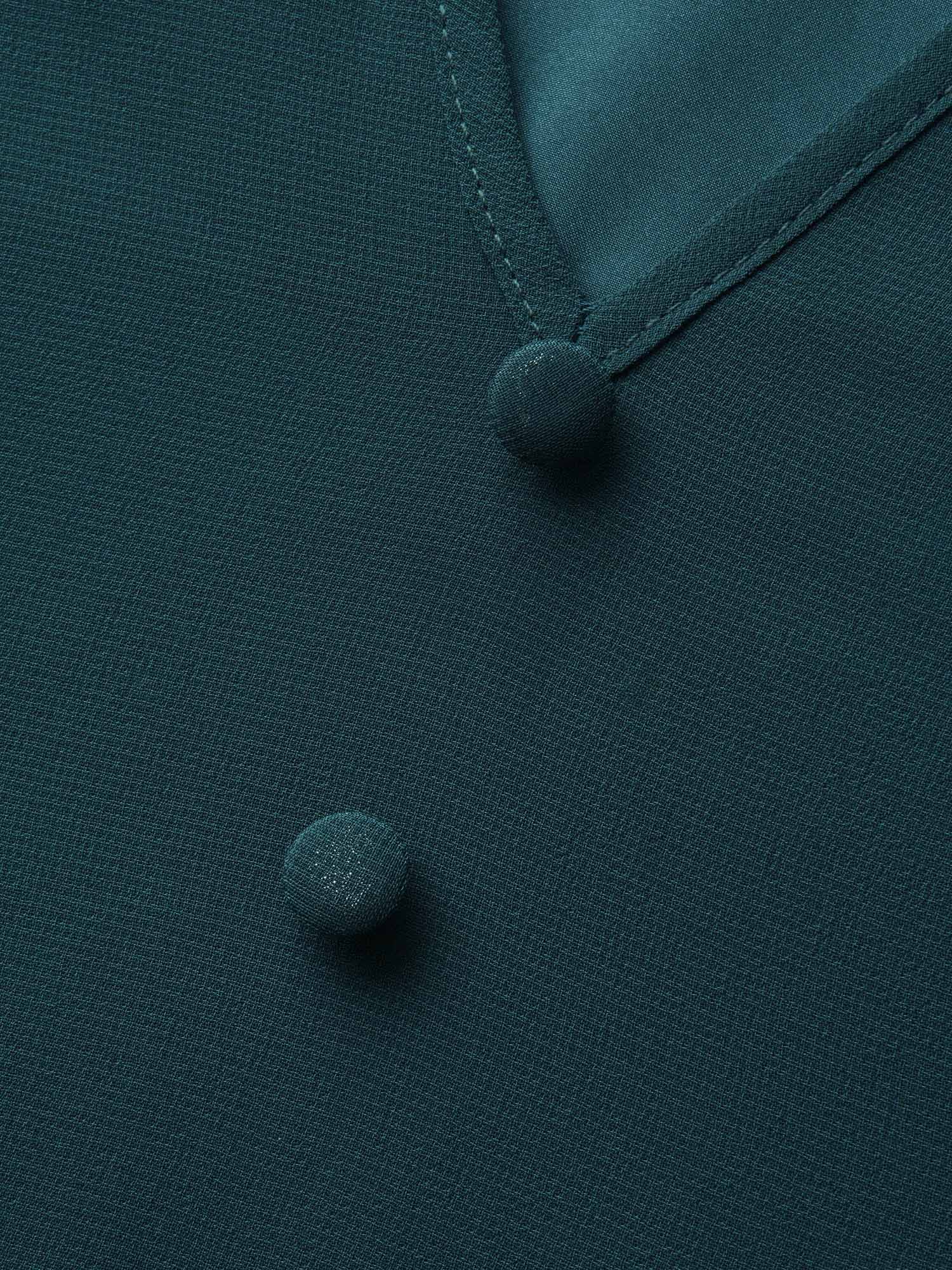 Puff Sleeves Front Placket Chiffon Blouse