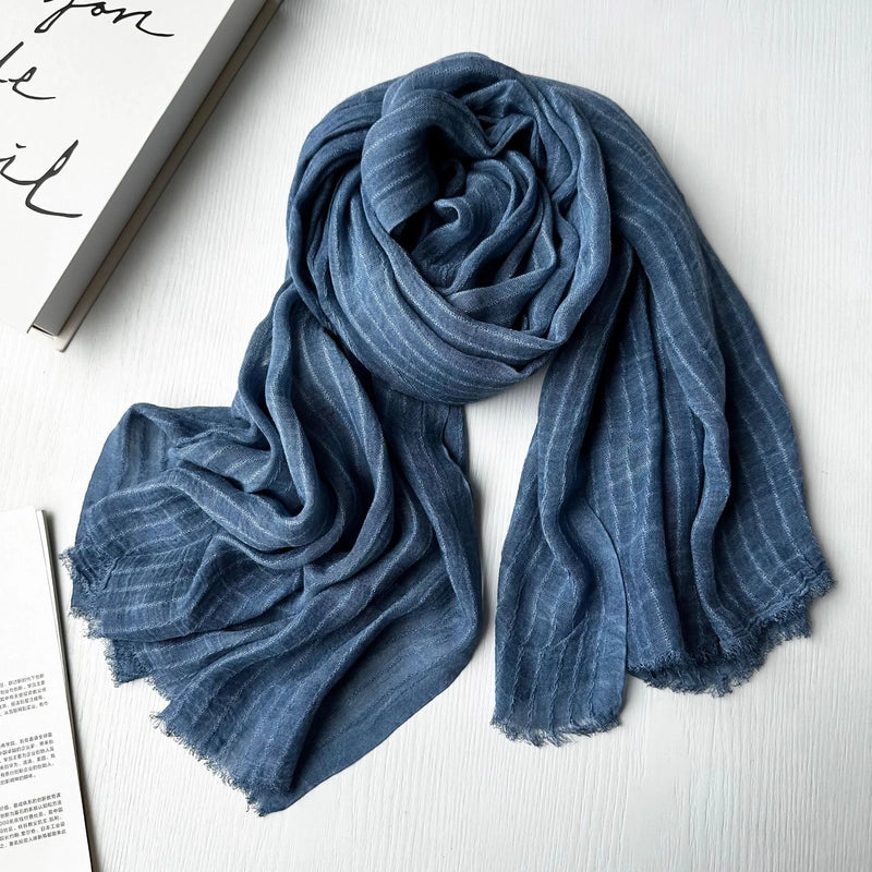 Unisex Sweet Stripe Viscose Fiber Scarf