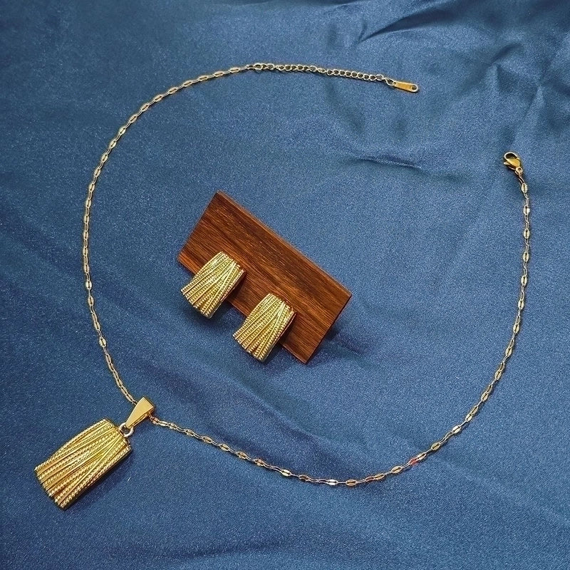 Elegant Classical Geometric 304 Stainless Steel Plating Jewelry Set