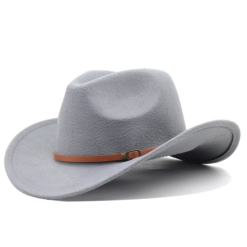 New Western Cowboy Hat Felt Hat Ethnic Style Men And Women Tibetan Tibetan Edge Hat