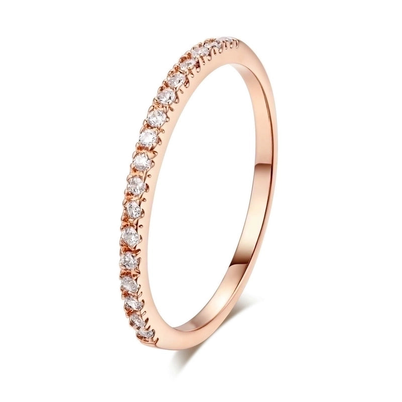 Minimalist Geometric Copper Inlay Zircon Rings 1 Piece