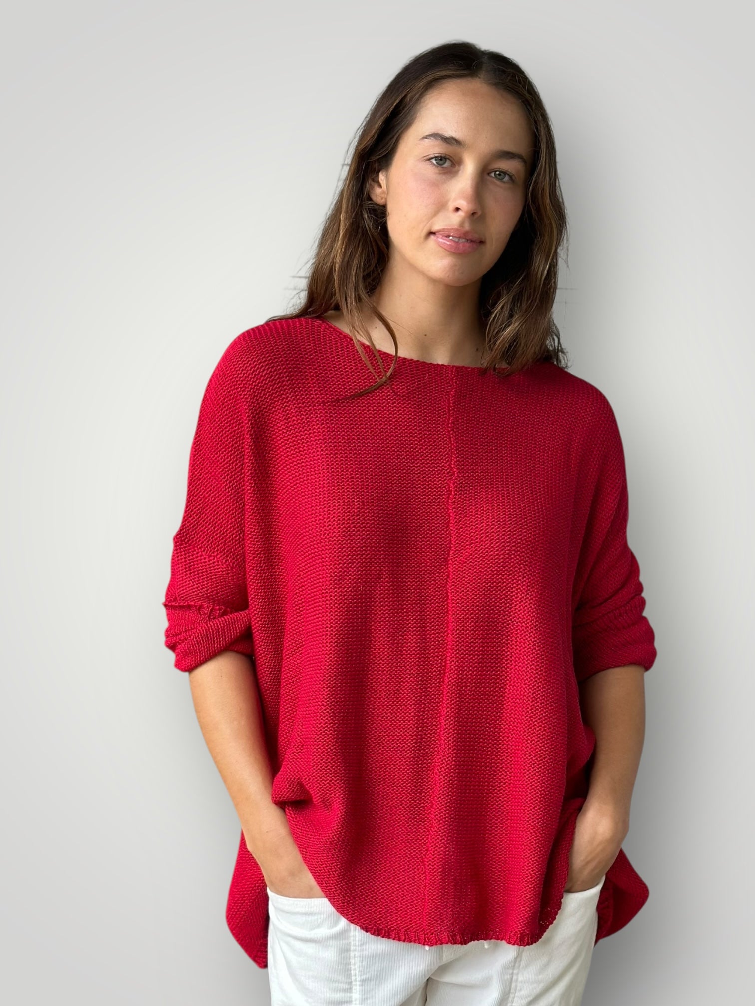 red cotton knit