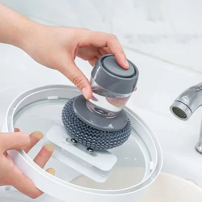 🔥🔥Kitchen Soap Press Dispensing Palm Brush