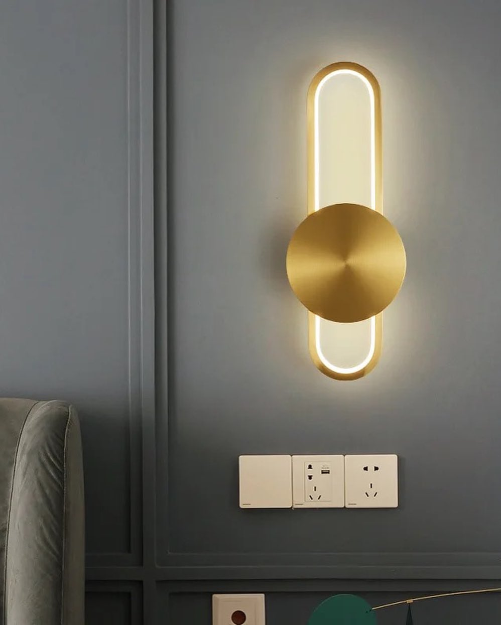Modern LED Wall Sconce with Gold Finish