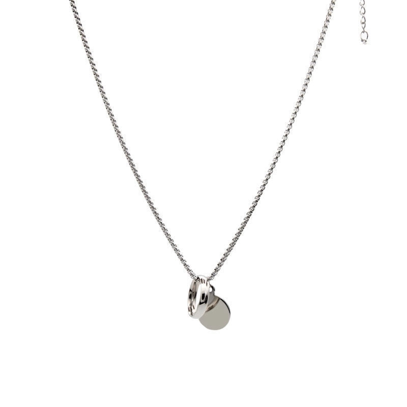 Minimalist Heart Shape Titanium Steel Pendant Necklace 1 Piece