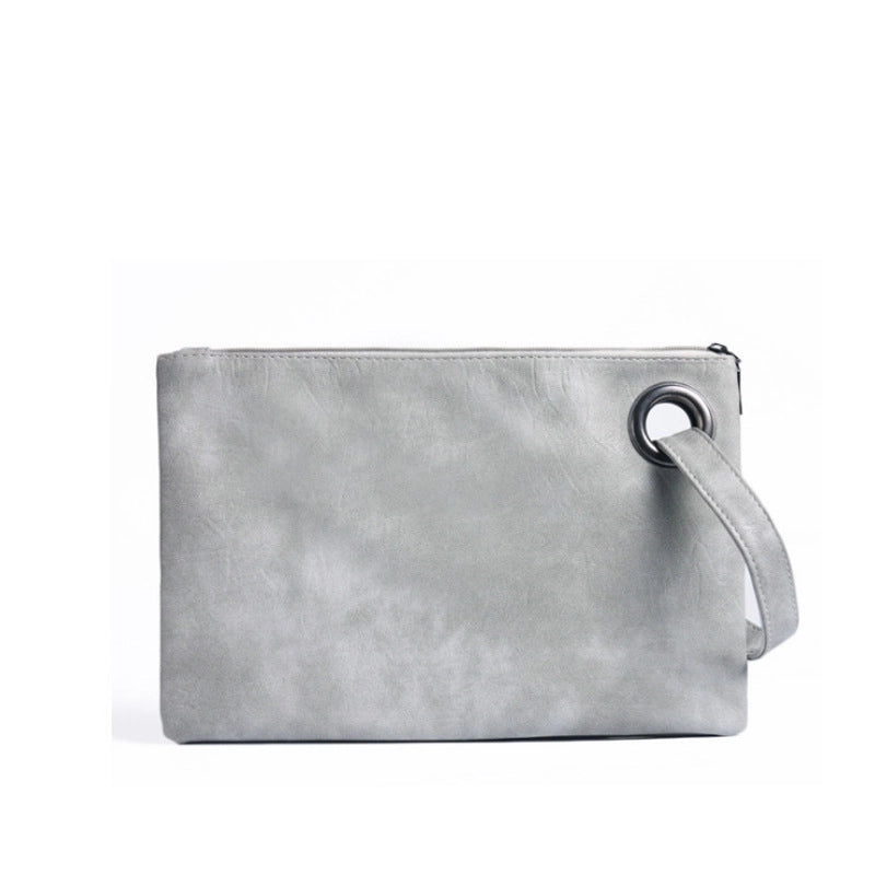 Women's Medium Autumn&winter Pu Leather Solid Color Basic Square Hook Loop Clutch Bag