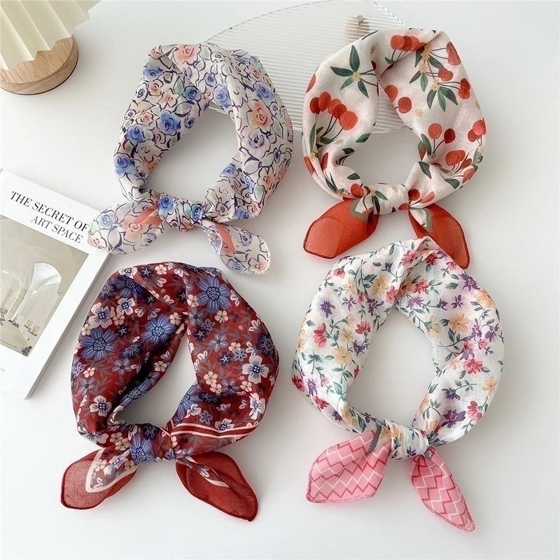 Women's Preppy Style Sweet Pastoral Fruit Polyester Kerchief