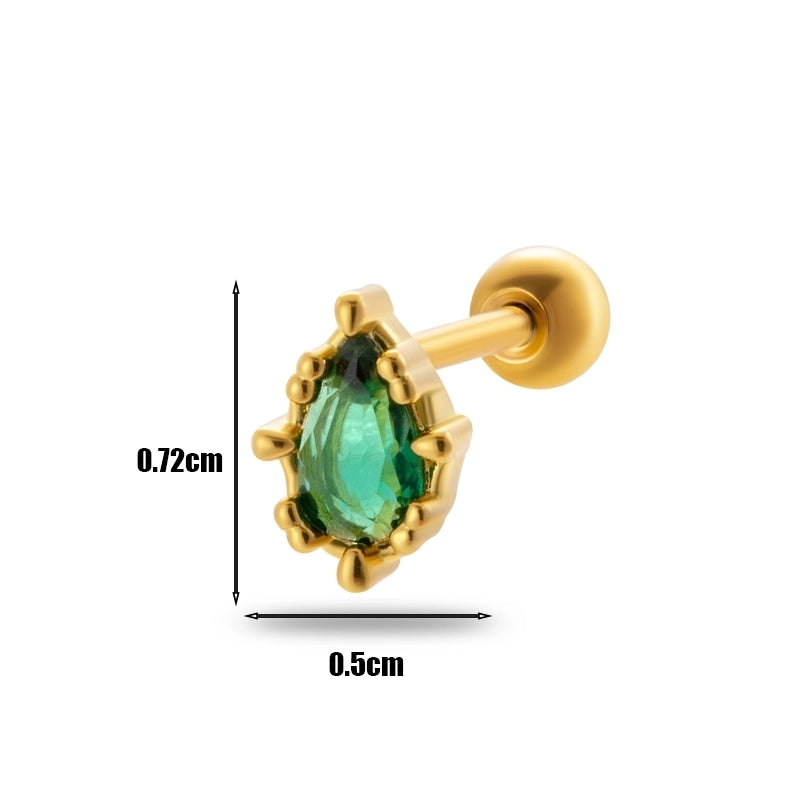 1 Piece Ear Cartilage Rings & Studs Minimalist Geometric 316L Stainless Steel  Copper Plating Inlay Zircon