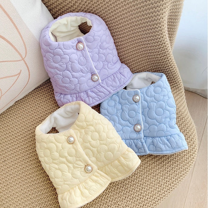 Flower Pearl Warm Dog Cat Short Jacket