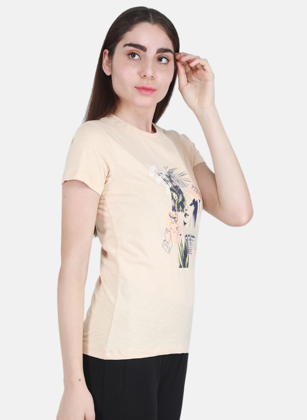 Women Beige Printed Top