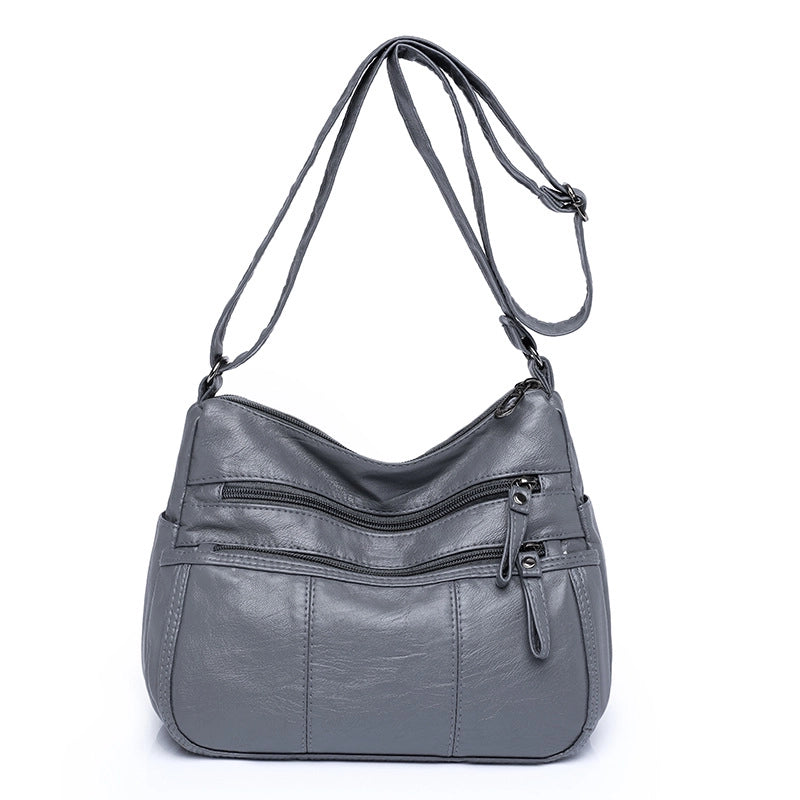 Women's Pu Leather Solid Color Vintage Style Classic Style Square Zipper Shoulder Bag Crossbody Bag
