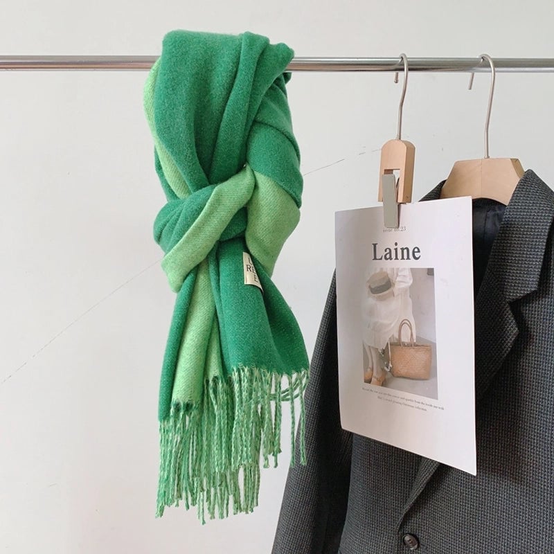 Ruibei Dandelion Cashmere Scarf Winter Thickened  Versatile Women's Warm Gift Double-sided Scarf