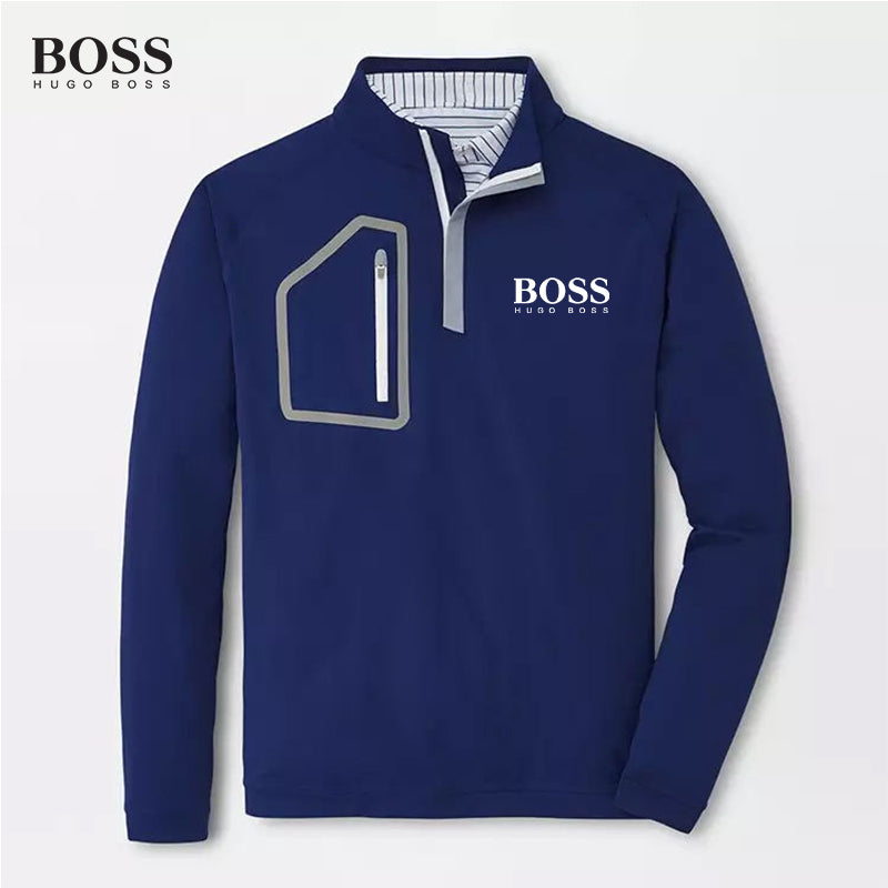 PRE-SALE BOSS Men 1/4 Zip Neck Pullover Sweatshirt with Pocket