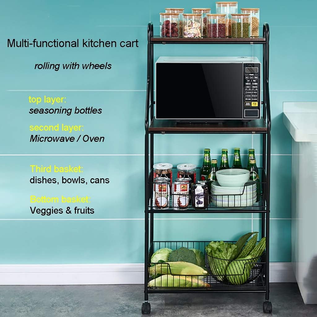 Multi Purpose Trolley Rack. Kitchen 4 Layer Storage Rack Metal