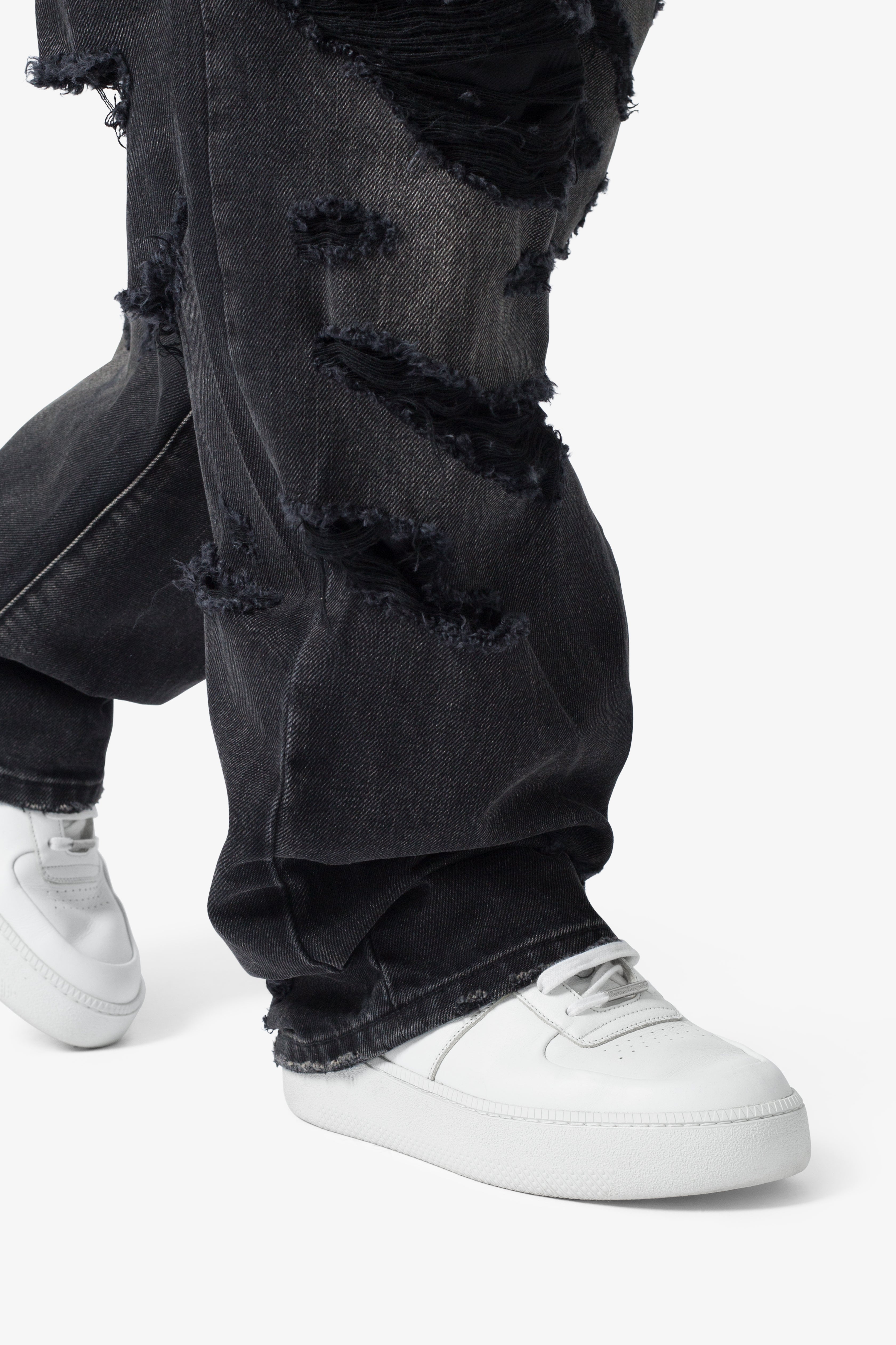 Ultra Baggy Distressed Denim - Vintage Black