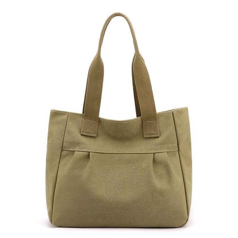 Women's Canvas Solid Color Streetwear Square Open Shoulder Bag