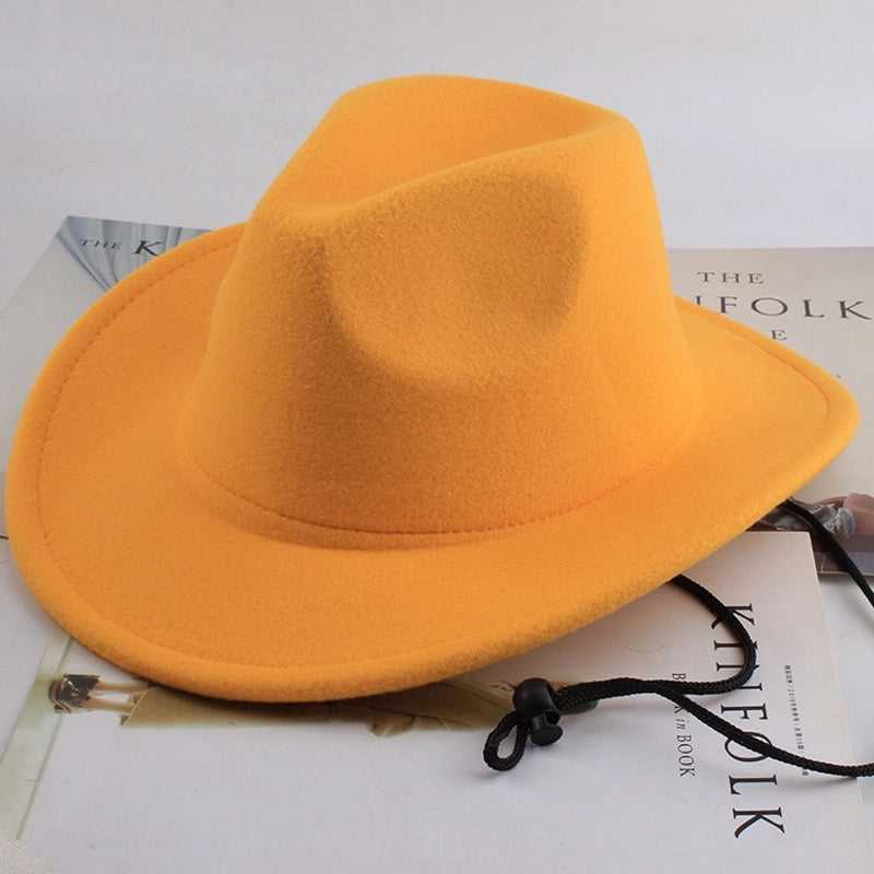 Ethnic Style Topper Hat Western Cowboy Hat Tibetan Tibetan Performance Hat Woolen Hat Central Retro Woolen Hat
