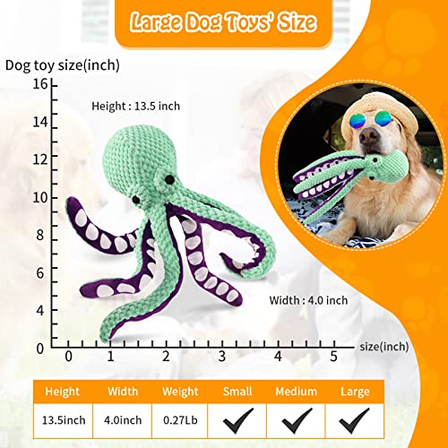 Squeaky Dog Toys for Large Dogs: Plush Dog Toys with Soft Fabric for Small. Medium. and Large Pets - Octopus Stuffed Dog Toys for Indoor Play