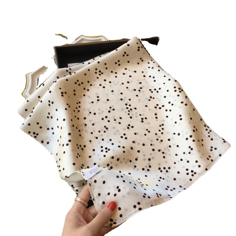Women's Elegant Basic Polka Dots Silk Printing Silk Scarf