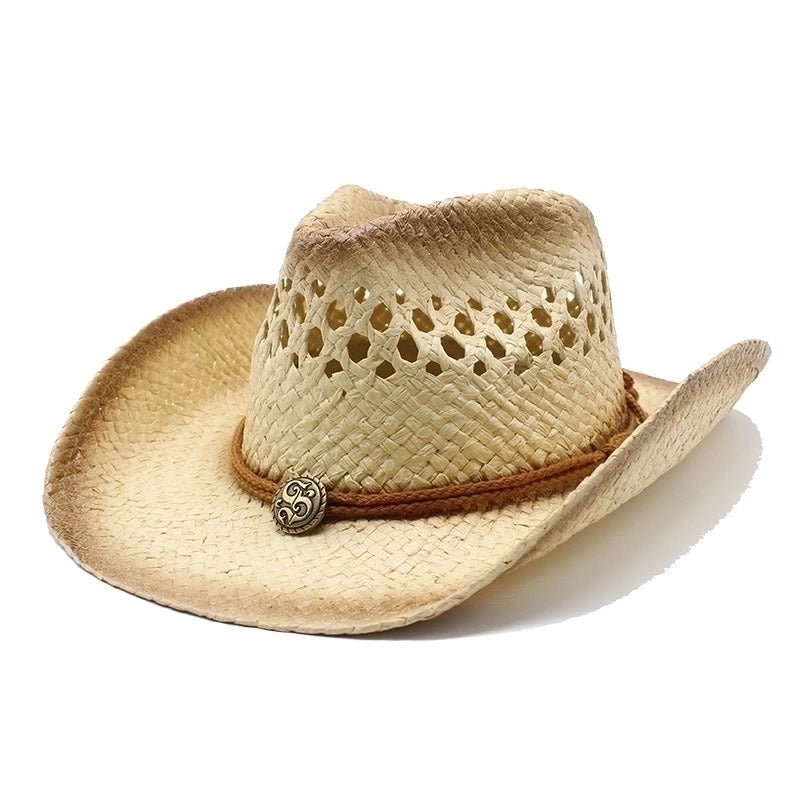 Women's Minimalist Star Patchwork Crimping Straw Hat