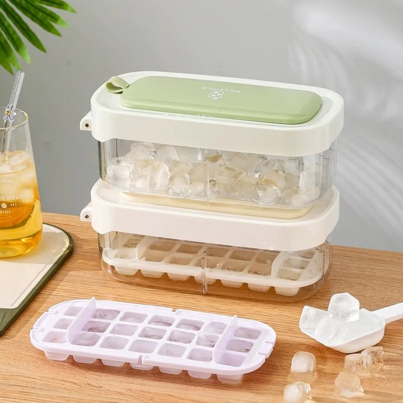 PRESS ICE MOLD WITH LID & SPOON