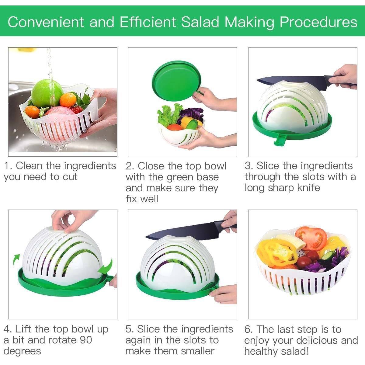 Upgraded Salad Cutter Bowl. Green