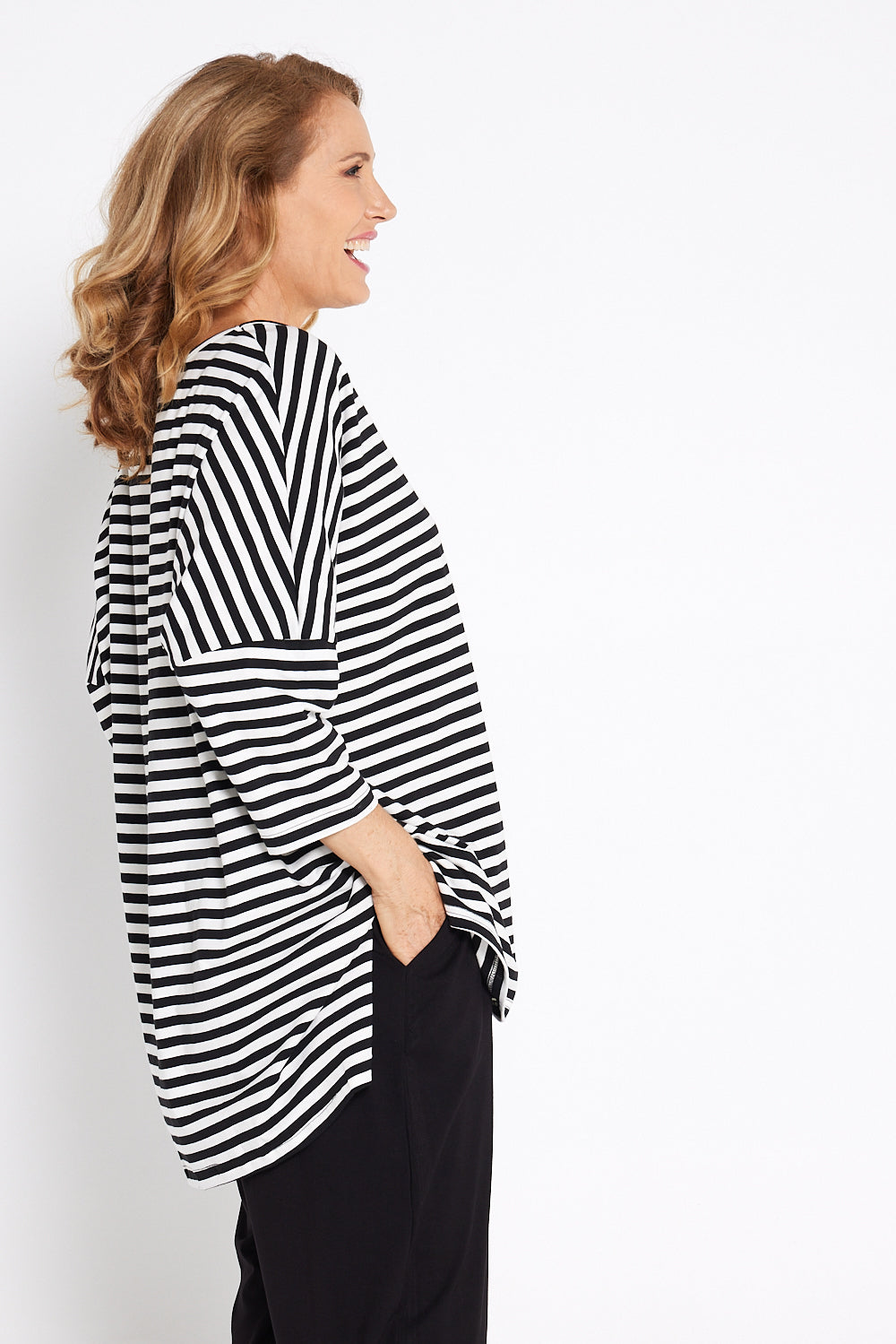 Lulah Top - Black/White Stripe