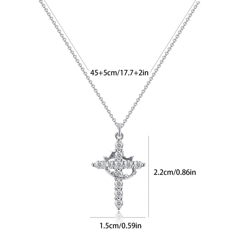 Minimalist Cross Titanium Steel Zircon 18K Gold Plated Plating Inlay Pendant Necklace