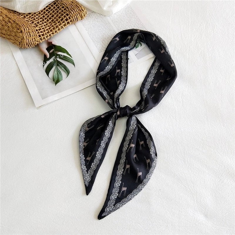 Women's Sweet Polka Dots Heart Shape Butterfly Polyester Satin Printing Silk Scarves